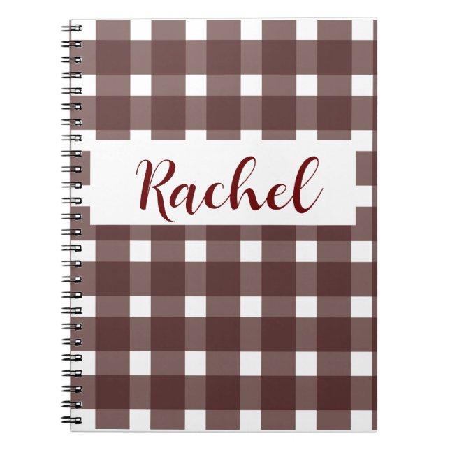 Cuaderno Rustic Brown White Gingham (Frente)