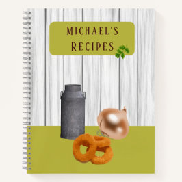 Cuaderno Rustic Country Kitchen with Name Recipe Book