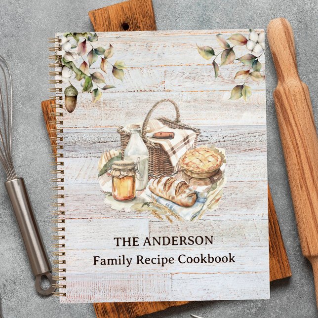 Cuaderno Rustic Country Personalized Family Recipe Book (In situ)