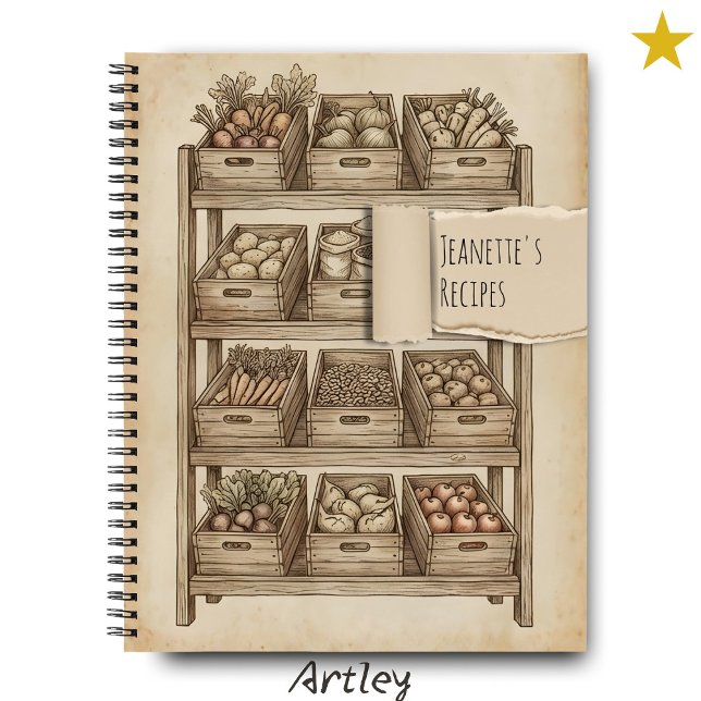 Cuaderno Rustic Farmer's Market Fruits Vegetables Recipe (Subido por el creador)