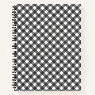 Cuaderno Rustic Farmhouse Monochrome Buffalo Check Geometri