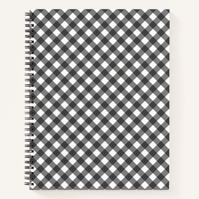 Cuaderno Rustic Farmhouse Monochrome Buffalo Check Geometri (Anverso)