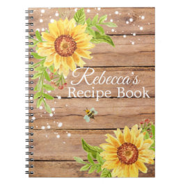 Cuaderno Rustic Yellow Sunflower Recipe