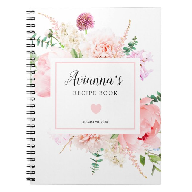 Cuaderno Rústica ducha de novias con peones rosados (Frente)