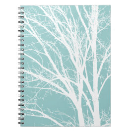 Cuaderno Rústicas ramas de árbol blanco azul