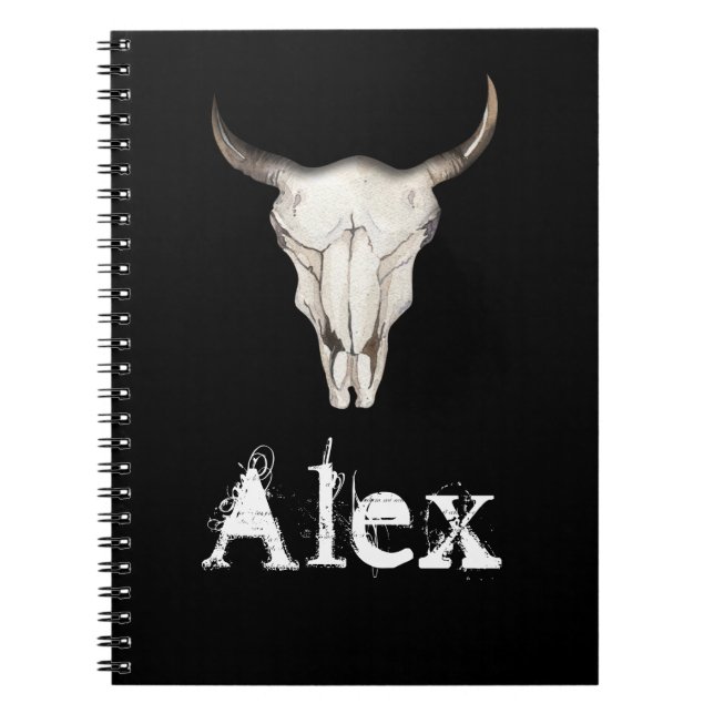 Cuaderno Rústico Boho Cuernos de Toro Occidental Campo (Frente)