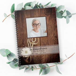 Cuaderno Rústico Daisy Horse Bit Funeral Memorial Guest Boo