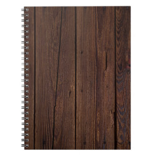 Cuaderno Rústico Dark Madera Marrón Estilo de campo de la