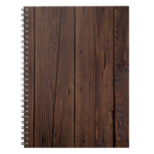 Cuaderno Rústico Dark Madera Marrón Estilo de campo de la c