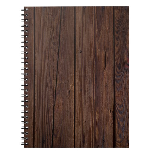 Cuaderno Rústico Dark Madera Marrón Estilo de campo de la c (Frente)