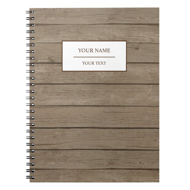 Cuaderno Rústico de Madera de Granero Campestre (Frente)