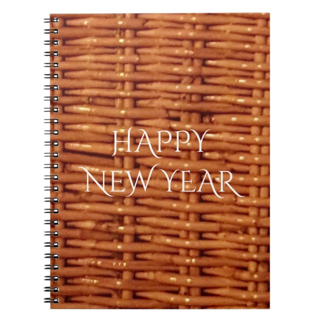 Cuaderno Rústico estilo de campo de cestas de mimbre marrón (Frente)