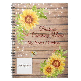 Cuaderno Rústico Floral Yellow Sunflower Business