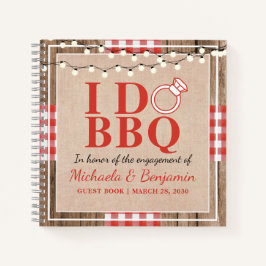Cuaderno Rústico I Do BBQ Engagement Party Couple Guest Boo