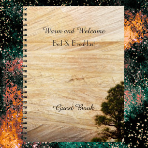 Cuaderno Rústico libro de huéspedes de B&B, piedra marrón c