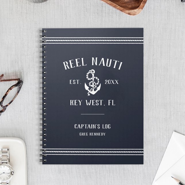 Cuaderno Rústico Nautical Dark Navy nombra el registro del  (Subido por el creador)