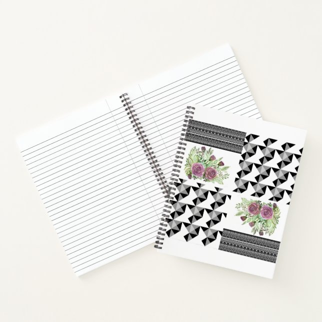 Cuaderno Rústico, patchwork, rosas (Interior)