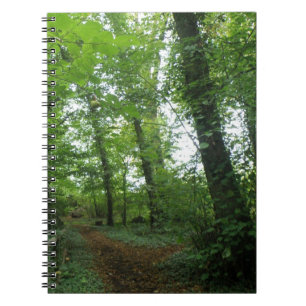 Cuaderno Ruta a través del bloc de notas del bosque verde