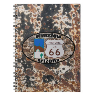 Cuaderno Ruta histórica 66 Winslow, AZ del estilo rústico