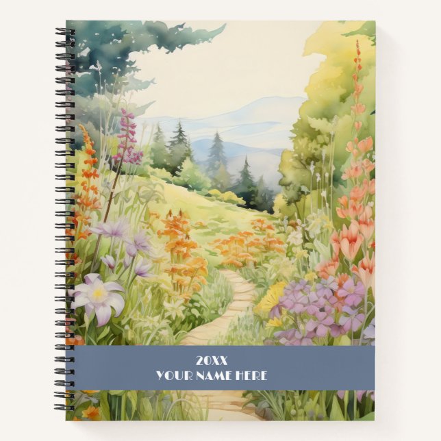 Cuaderno Ruta tranquila del paisaje a través del bosque (Anverso)