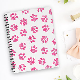 Cuaderno Rutas de perro, garras de perro, garras rosadas