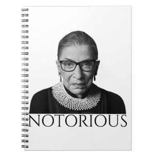 Cuaderno Ruth Bader Ginsburg B&W Notoria