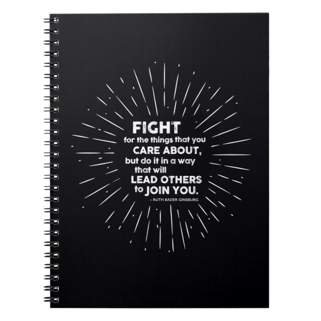 Cuaderno Ruth Bader Ginsburg RBG Bloc de notas de lucha (Frente)