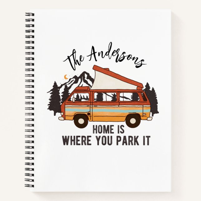 Cuaderno RV Camping Tent TrailHome es donde lo estacionas (Anverso)