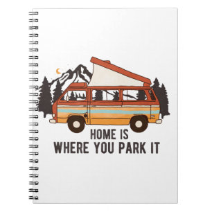 Cuaderno RV Camping Trailer "Hogar es donde lo estacionas"
