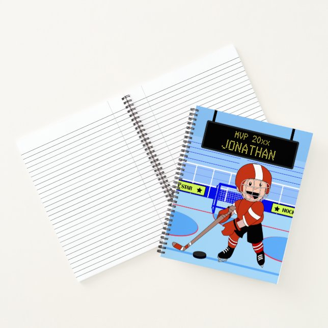 Cuaderno Rw de estrella de hockey sobre hielo personalizado (Interior)