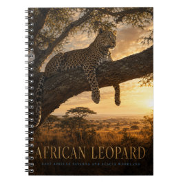 Cuaderno Sabana de acacia con leopardo africano ANIMALES