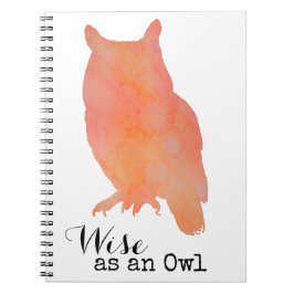 Cuaderno Sabio como acuarela de bosque de búhos