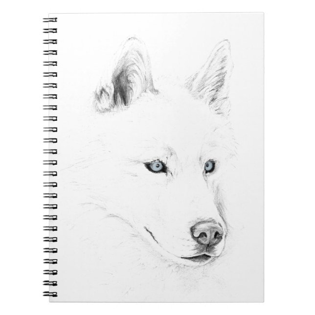Cuaderno Sable ojos azules del husky siberiano de un arte (Frente)