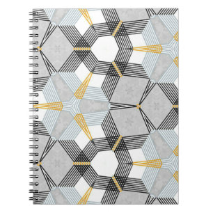 Cuaderno Sables geométricas cuadradas hexagonales coloreada