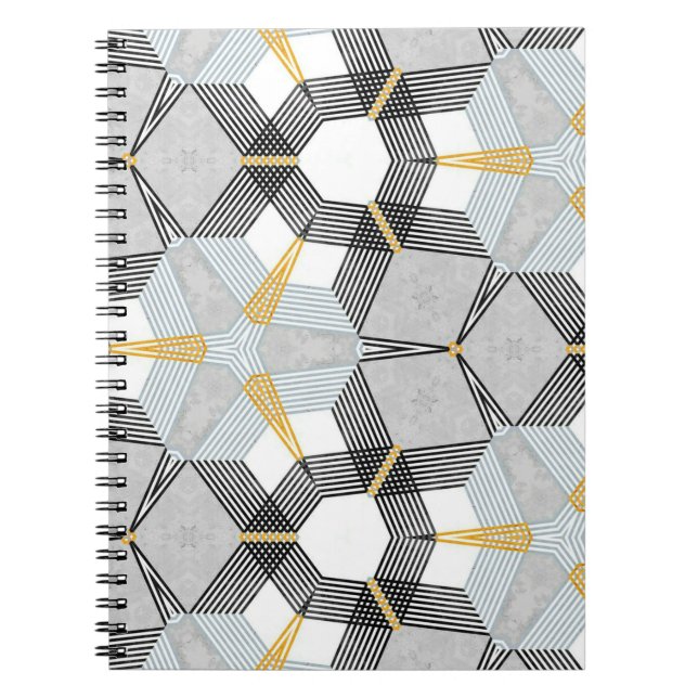 Cuaderno Sables geométricas cuadradas hexagonales coloreada (Frente)