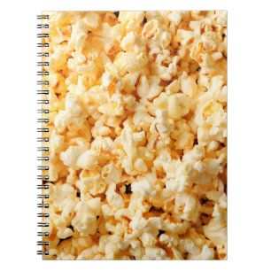 Cuaderno Sabrosas palomitas de maíz en todo el fondo. Alime