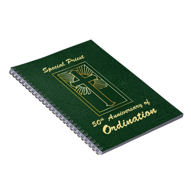 Cuaderno Sacerdote 50 Aniversario del cuero natural (Lado Derecho)