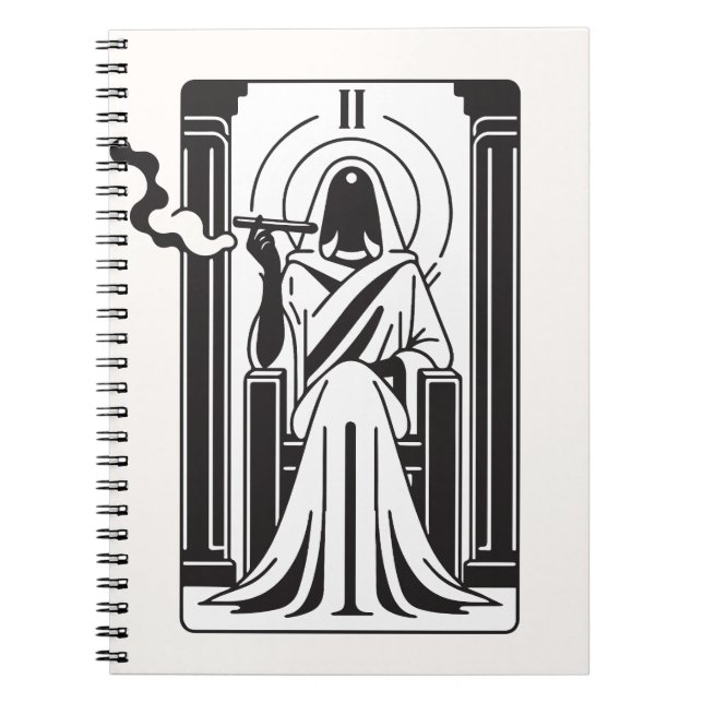 Cuaderno Sacerdotisa Alta del Tarot Fumando Hierba Oculta (Frente)
