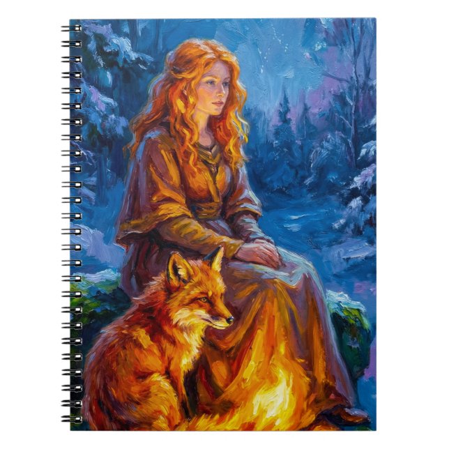 Cuaderno Sacred Nature: Celtic Goddess Brigid Art on Canvas (Frente)