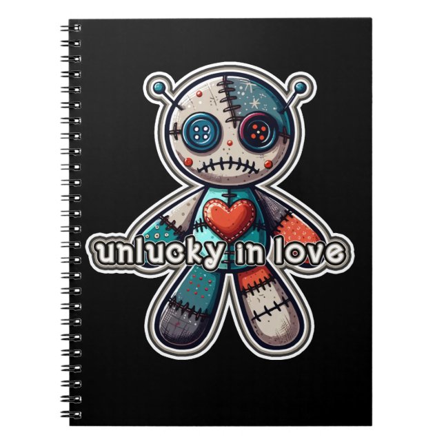 Cuaderno Sad VOODOO Doll Bear sin suerte en el amor (Frente)