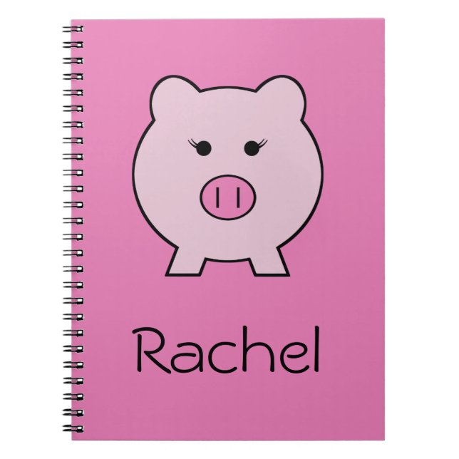 Cuaderno Sadie el cerdo rosado ~ Cute Girly Kawaii (Frente)