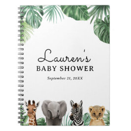 Cuaderno Safari Animals Baby Shower Guest Book