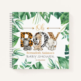 Cuaderno ¡Safari, chico! Baby Shower Guest Book