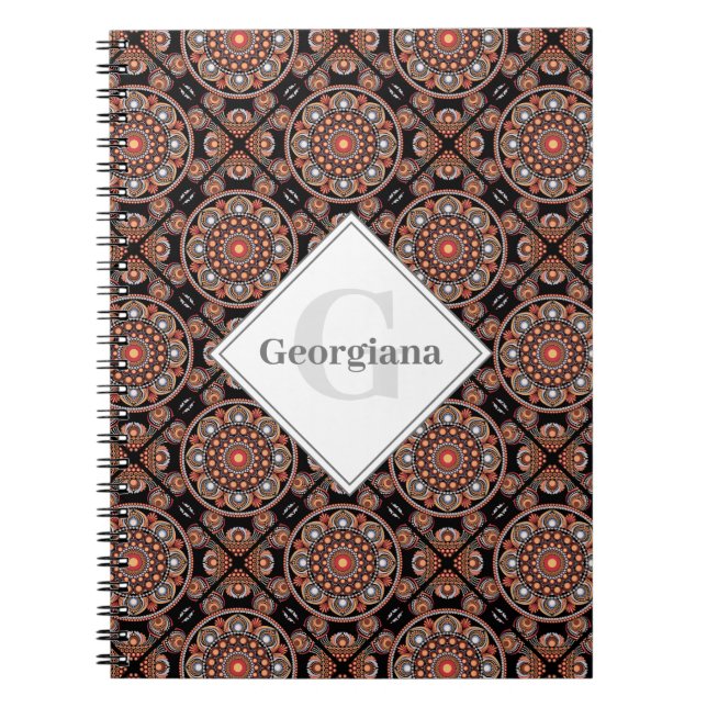 Cuaderno Safari personalizado Sunset Bohemias Mandala Tiles (Frente)