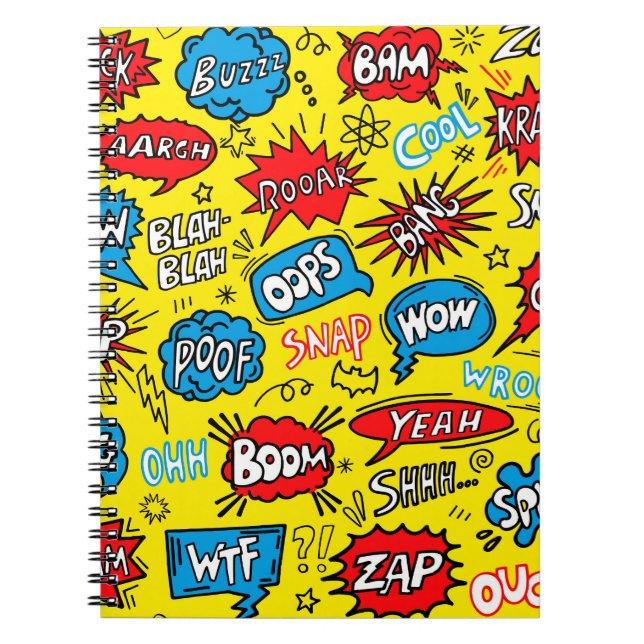 Cuaderno Saga de superhéroes: Patrones de cómics bonitos (Frente)