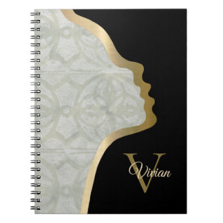 Cuaderno Sage Green Black And Gold Face