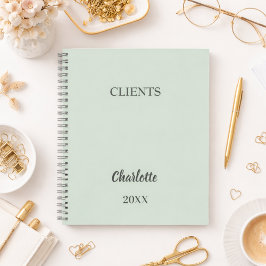Cuaderno Sage green coach business clients