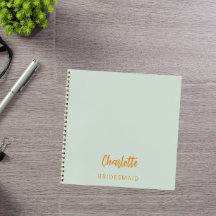 Cuaderno Sage green de la dama de honor