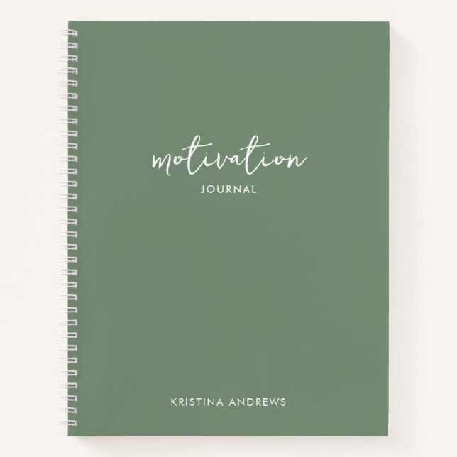 Cuaderno Sage Green de la revista de motivación (Anverso)