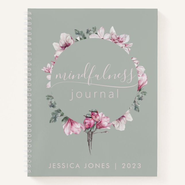 Cuaderno Sage Green Floral Watercolor Mindness Journal (Anverso)